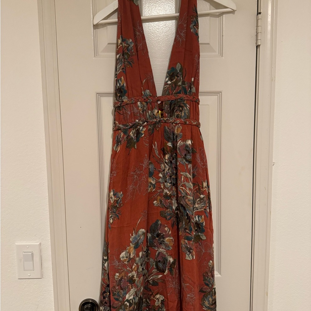 Floral Rust Maxi Dress